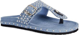 Azalea Wang Daisychain Studded Sandal in Denim at Nordstrom, Size 6