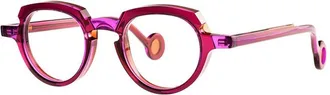 Theo Eyewear Translucent Phantos-Shaped Eyewear with Unique Curled Temples