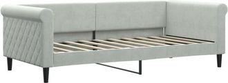 vidaXL Sofá cama sin colchón terciopelo gris claro 90x190 cm Vidaxl