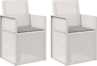 vidaXL Sillas De Comedor De Jard&iacute;n 2 Uds. Y Gris Claro Pp Vidaxl