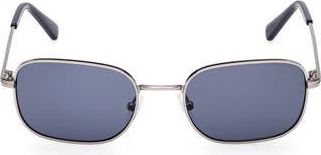 GANT Rectangular Sunglasses in Shiny Light Ruthenium /Blue at Nordstrom Rack
