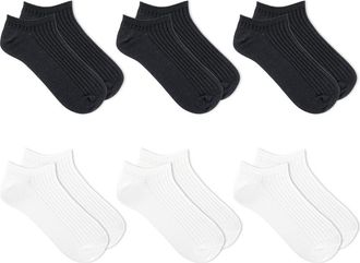 K. Bell Socks 6-Pack Assorted No-Show Socks in Black White at Nordstrom, Size 9