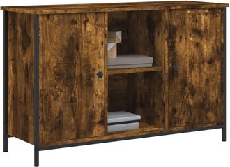 Berkfield Home TV Cabinet Smoked Oak 100x35x65 cm Engineered Wood in Brown | Size: 100 x 35 x 65 cm