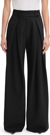Favorite Daughter Pleated Wide Leg Pants in Black at Nordstrom, Size 12