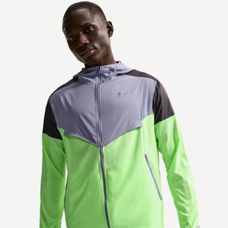 Nike Mens Windrun Jacket in Purple/Blk/Lime - Size X-Large
