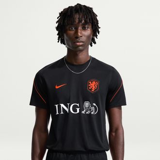 Nike Netherlands Strike Nike Mens Soccer Dri-FIT Short-Sleeve Top in Black | IB4977-010