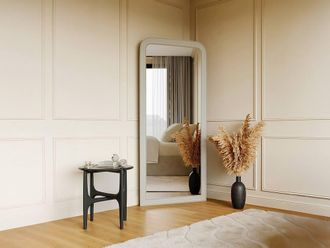 Vente-Unique Large Paulownia Wood Mirror - W. 80 X H. 180 Cm - Matte White