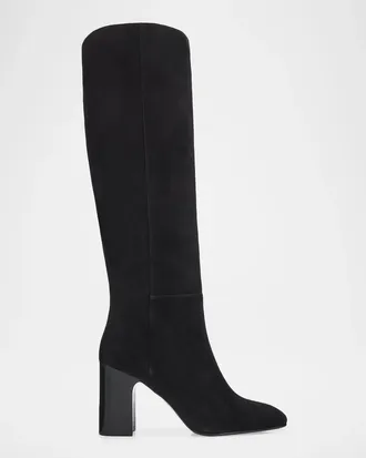 Stuart Weitzman 85mm Mulberry Suede Knee-High Boots