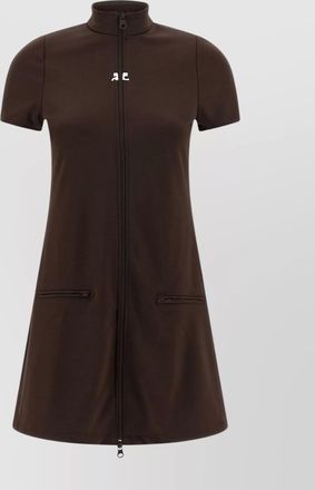 Courrèges mini dress with high collar and pockets