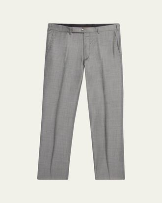 Ermenegildo Zegna Mens Wool Sharkskin Trousers