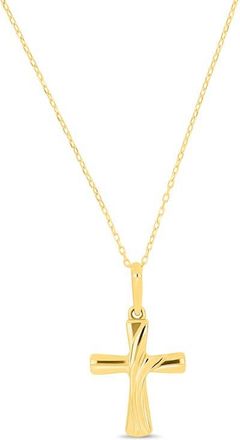 Bony Levy 14K Gold Textured Cross Pendant Necklace in 14K Yellow Gold at Nordstrom, Size 18