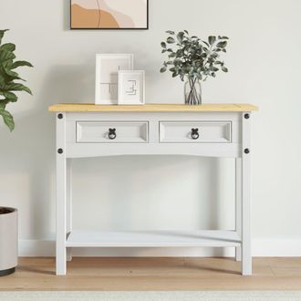 vidaXL Vidaxl - Mesa Consola Corona Range De Pino Mexicano Blanco 90x34,5x73 Cm