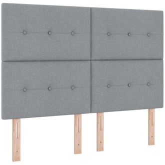 vidaXL Cama Tipo Box Spring Con Tiras Led Gris Claro 160 X 200 Cm Tela Vidaxl