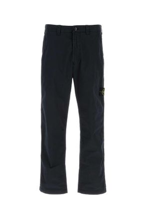 Stone Island Navy Blue Stretch Cotton Pant