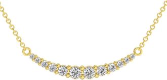 Pompeii3 1/2Ct TW Diamond Graduated Bar Necklace 14k Gold Lab Grown Pendant 28mm