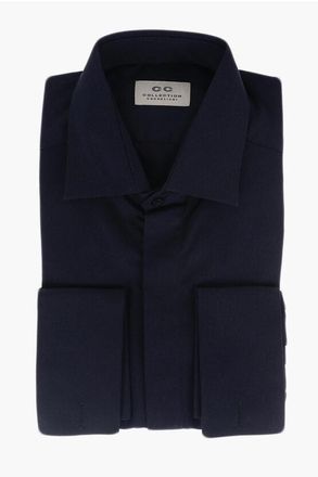 Corneliani CC COLLECTION Popeline Cotton Shirt with Hidden Buttoning size 38