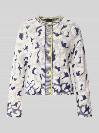 Marc Cain Strickjacke im Allover-Look mit Rundhalsausschnitt in Offwhite, Gr&ouml;&szlig;e 34