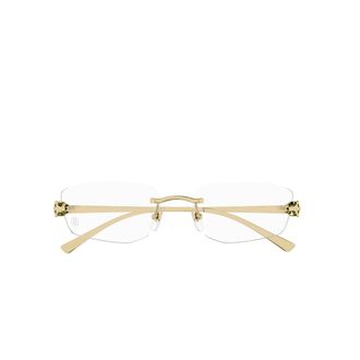 Cartier Glasses, unisex, Yellow, Size: 55 MM Panth&egrave;re Eyeglasses Gold Square Rimless