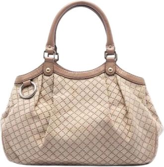 Gucci Pre-owned Handbags, female, Beige, Size: ONE SIZE Pre-owned Sukey Tote