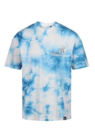 Recovered Clothing Miami Dolphins NFL Tie-Dye Relaxed Oversized T-Shirt Blue White
