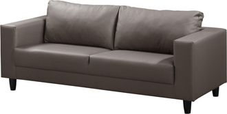 KIYDOO home24 mooved Sofa Bexwell 3-Sitzer Grau Kunstleder 180x78x75 cm