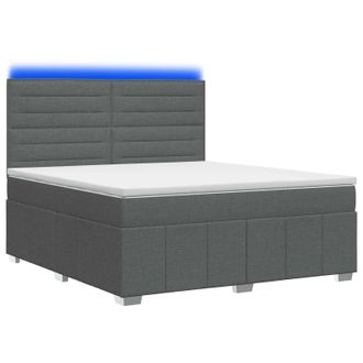 vidaXL Letto Box Spring Led Con Materasso Grigio Scuro 140 X 190 Cm Vidaxl