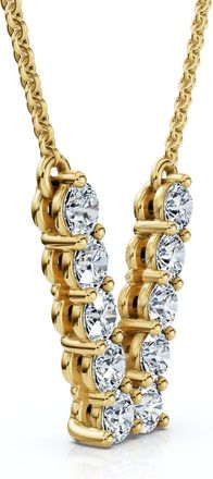 Pompeii3 1Ct Diamond Initial V Pendant 14k Gold 18 Necklace Lab Grown 5/8 Tall