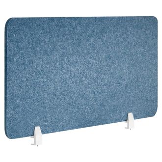 Beliani Panel Separador Ac&uacute;stico Escritorio Pet Tapizado En Tela 120 X 50 Cm Azul Split