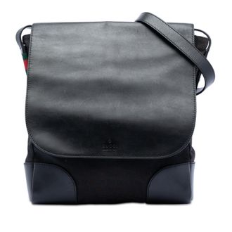 Gucci Pre-owned Womens Gg Canvas And Leather Crossbody - Black Textile - One Size