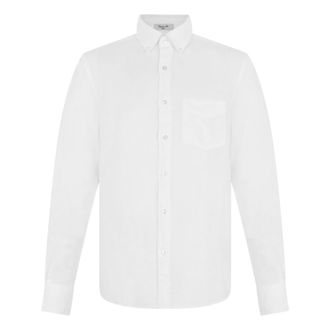 GANT Formal Shirts, male, White, Size: M Short Sleeve Linen Shirt