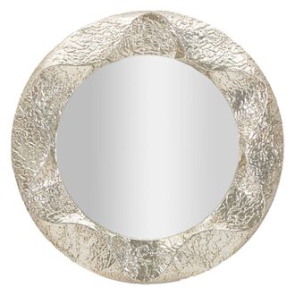 Dmora Espejo Dafateda, Marco Efecto Material, Forma Ovalada, Tipo De Pared, 104x104h Cm Plata