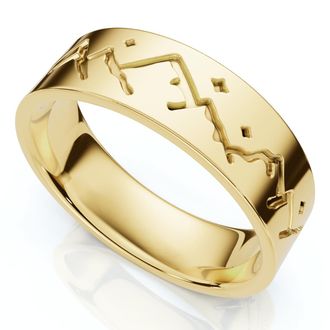 Pompeii3 6mm 14k Yellow Gold Ring Nature Inspired Mens Wedding Band