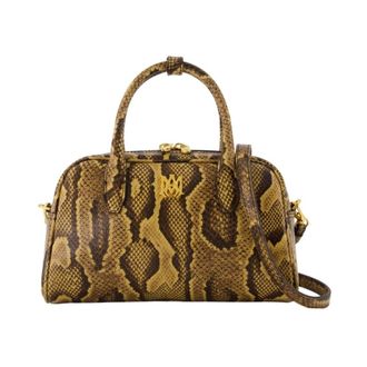 Amiri Tassen, Dames, Bruin, ONE Size, Leer, Python Embossed MA Bowling Bag