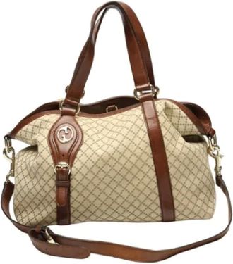 Gucci Pre-owned Handbags, female, Brown, Size: ONE SIZE Pre-owned Canvas gucci-bags