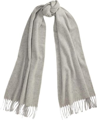 Ralph Lauren Light Grey Fringed Edge Scarf