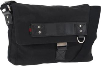 Gucci Pre-owned Cross Body Bags, female, Black, Size: ONE SIZE Pre-owned Canvas Cross Body Bag