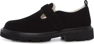 Cesare Gaspari Alpine Grip Fleece Loafers - Zwart - Dames - Loafers - Zwart - 37 EU - Wol - Schoenen