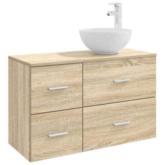 vidaXL Juego De Muebles De Ba&ntilde;o 2 Pcs Roble Sonoma Vidaxl