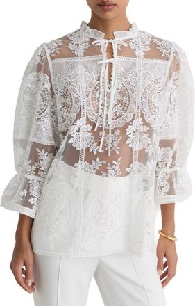 Reiss Demi Lace Top in Ivory at Nordstrom, Size 14 Us