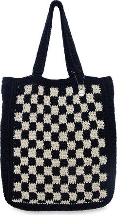 The Sak Lanie Market Tote Hand Crochet Bag in Black Check at Nordstrom