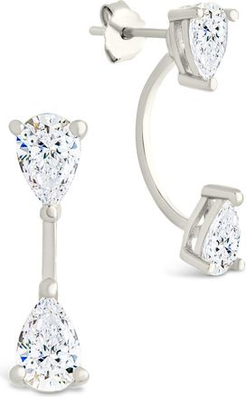 Sterling Forever Sterling Silver Pear Cut Duo Jackets