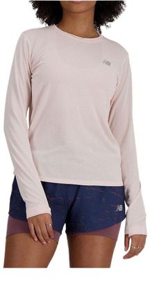New Balance (WMNS) New Balance Athletics Long Sleeve T-Shirt Quartz Pink Heather WT41256Q-PH
