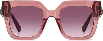 Kurt Geiger 50mm Gradient Square Sunglasses in Crystal Burgundy/pink at Nordstrom