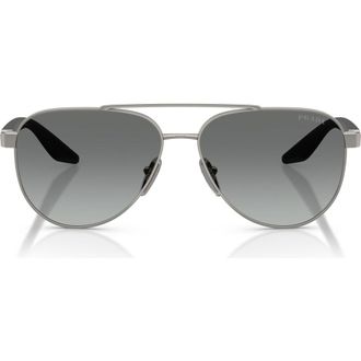 Prada 58mm Pilot Sunglasses in Gunmetal at Nordstrom