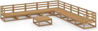 vidaXL 10 Piece Garden Lounge Set Honey Brown Solid Pinewood vidaXL