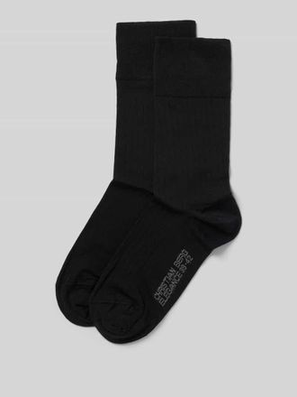 Christian Berg Socken mit Label-Print im 2er-Pack in Black, Größe 39/42