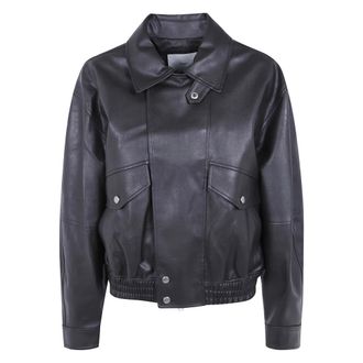 Dunst Cropped Alter-Leather Blouson - Dames - Jassen - Grijs - Maat: M Leer