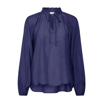 Ichi Ihkarlani LS Bluser 20121888 - - Blouses & Shirts - Donna - Blu - XS