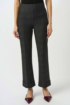 Joseph Ribkoff Heavy Knit Pull-On Flare Pants In Black/grey