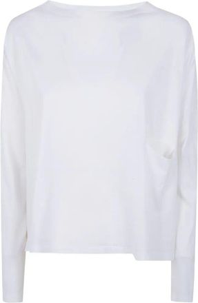 Maryya Long Sleeves Boat Neck Pockets T-Shirt